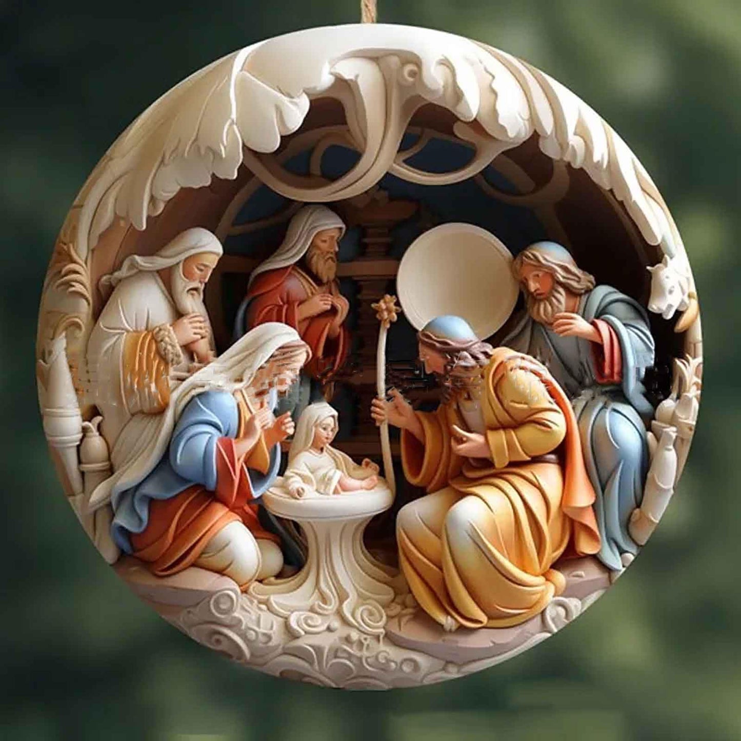 6Pcs Nativity Scene Ornaments, Christmas Tree Ornaments Set, Birth of Jesus Hanging Decorations, Holy Religious Gifts, Nativity Scene Christian Gifts