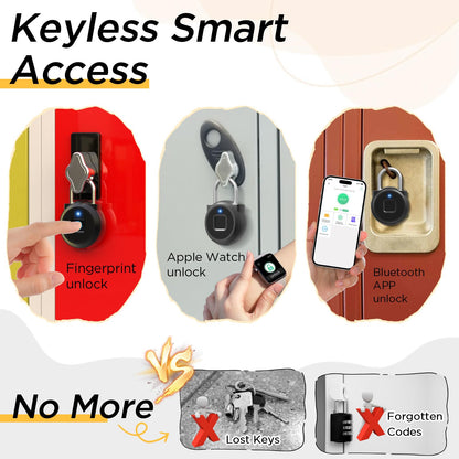Fingerprint Lock, Dhiedas Gym Locker Lock with Fingerprint Bluetooth APP, Biometric Finger Print Padlock with Keyless, Waterproof Smart Padlock for Locker School Suitcase Cabinet Storage