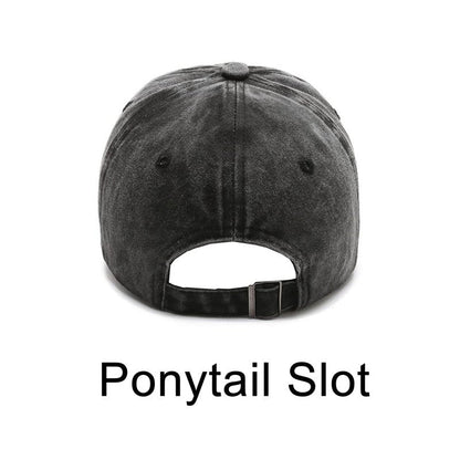 NPJY Baseball Cap Golf Dad Hat Adjustable Original Classic Low Profile Cotton Hat Vintage Washed Distressed Trucker Cap Black(Washed)