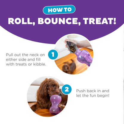 Outward Hound by Planet Dog Double Snoop Interactive Treat Dispensing Dog Toy, Purple