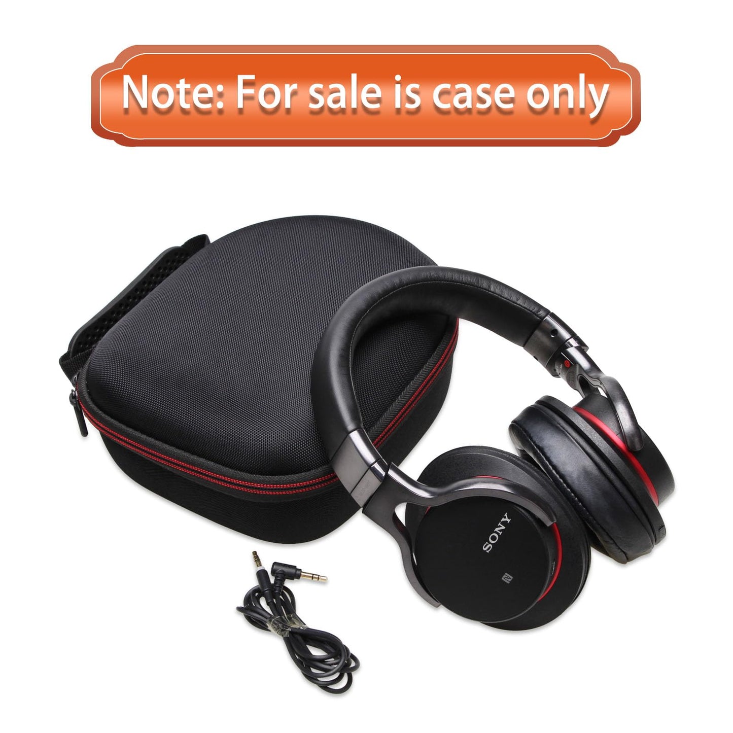 Headphone Headset Case Compatible with Audio-Technica ATH-M20x/JBL/Raycon/Soundcore Anker/Sony/Beats/JLab/TOZO/Logitech/BERIBES/KVIDIO Headphones, Large Headphone Case Hard Shell(Black+Grey)