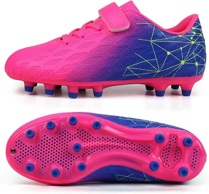 Kids Firm Ground Soccer Cleats - Boys & Girls Athletic Football Shoes | Durable & Comfortable Design