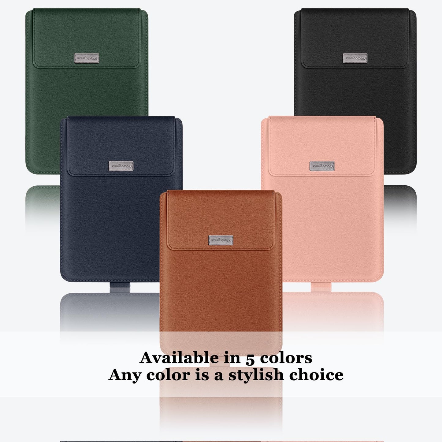 MokaZii 13-14 inch Laptop Sleeve Protective Case for MacBook Air/Pro 13-14" M5/M4/M3/M2/M1 (Pro/Max), [3 in 1] PU Leather Laptop Waterproof Slim Cover with Stand and Mouse for MacBook - Dark green