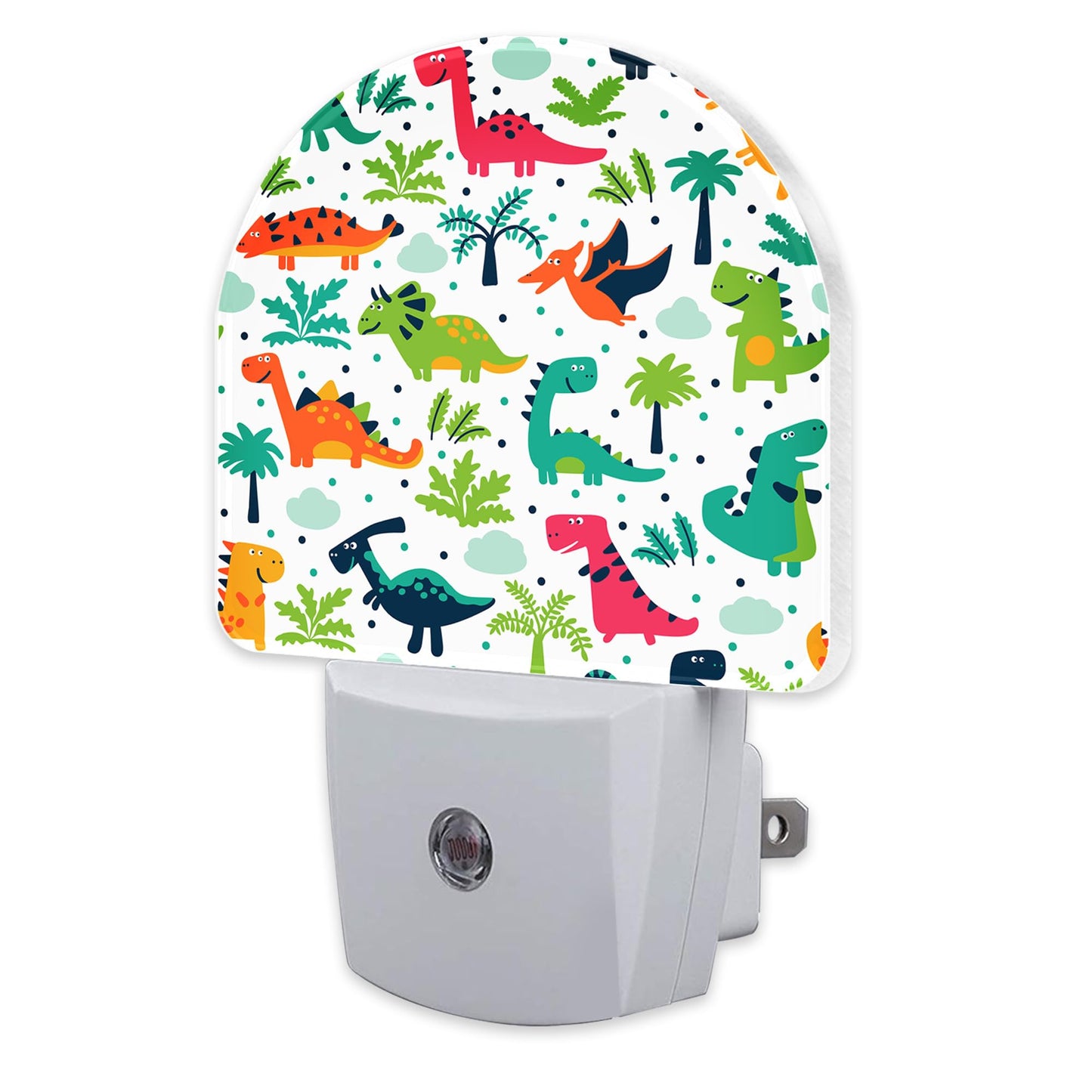 sndheke Cute Funny Dinosaurs Night Light for Kids, Childish Dinos Night Light Plug in with Dusk to Dawn Sensor, 0.5w Energy Saving Sleep Friendly Nightlight for Hallway Stairway Kitchen Bedroom