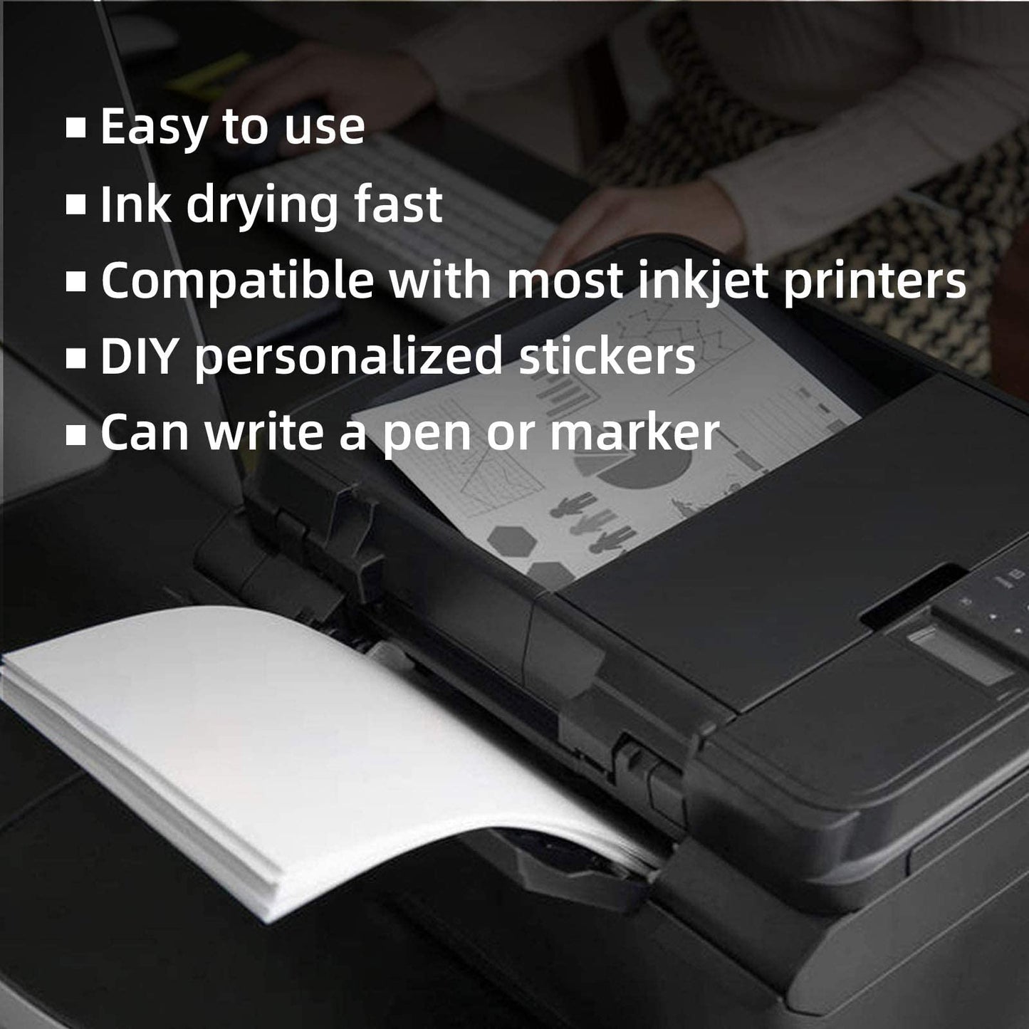 AveneMark 100 Sheets 600 Labels Shipping Address Labels, 6 up 3-1/3" x 4" Quick to Peel Stickers Paper for Laser & Inkjet Printers, Printable Mailing Labels Stickers (6 Labels per Page Sheet)