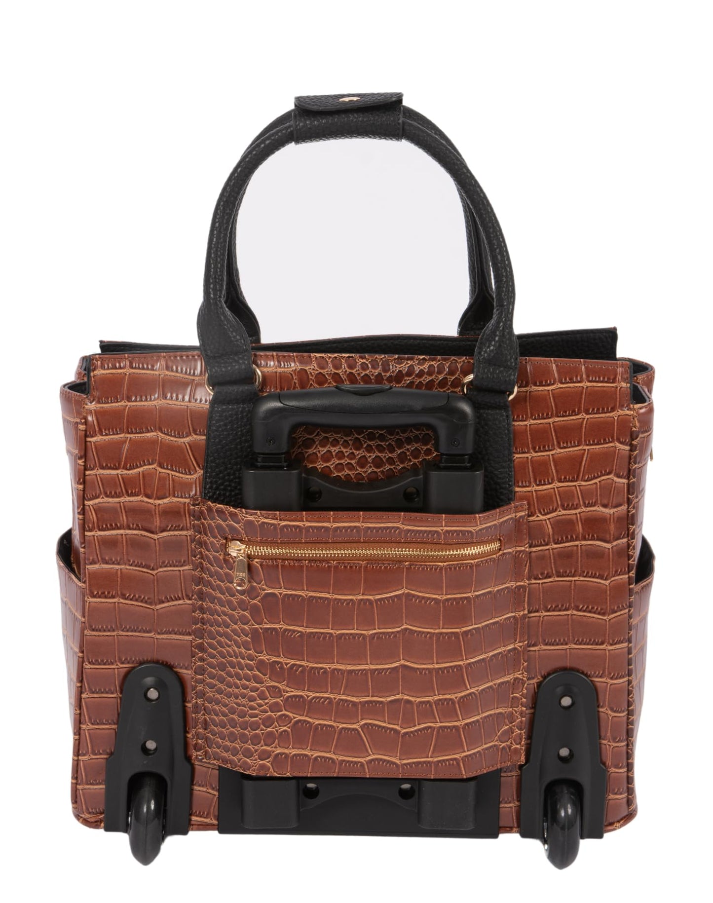 JKM & Company Rolling Laptop Bag for Women | Designer Wheeled Briefcase | Fits 13-17" Laptops | Office Travel Computer Case (Manhattan)