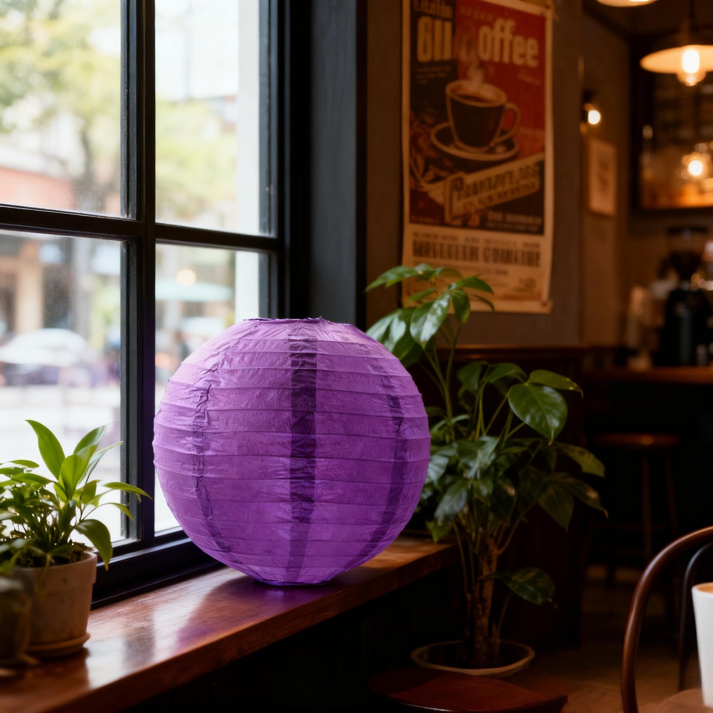 25 Pack Paper Lanterns, Sizes of 4", 6", 8", 10", 12", Hanging Lanterns Decorations Ball Lanterns for Home Decoration, Birthday Party and Wedding Decorations (Purple)