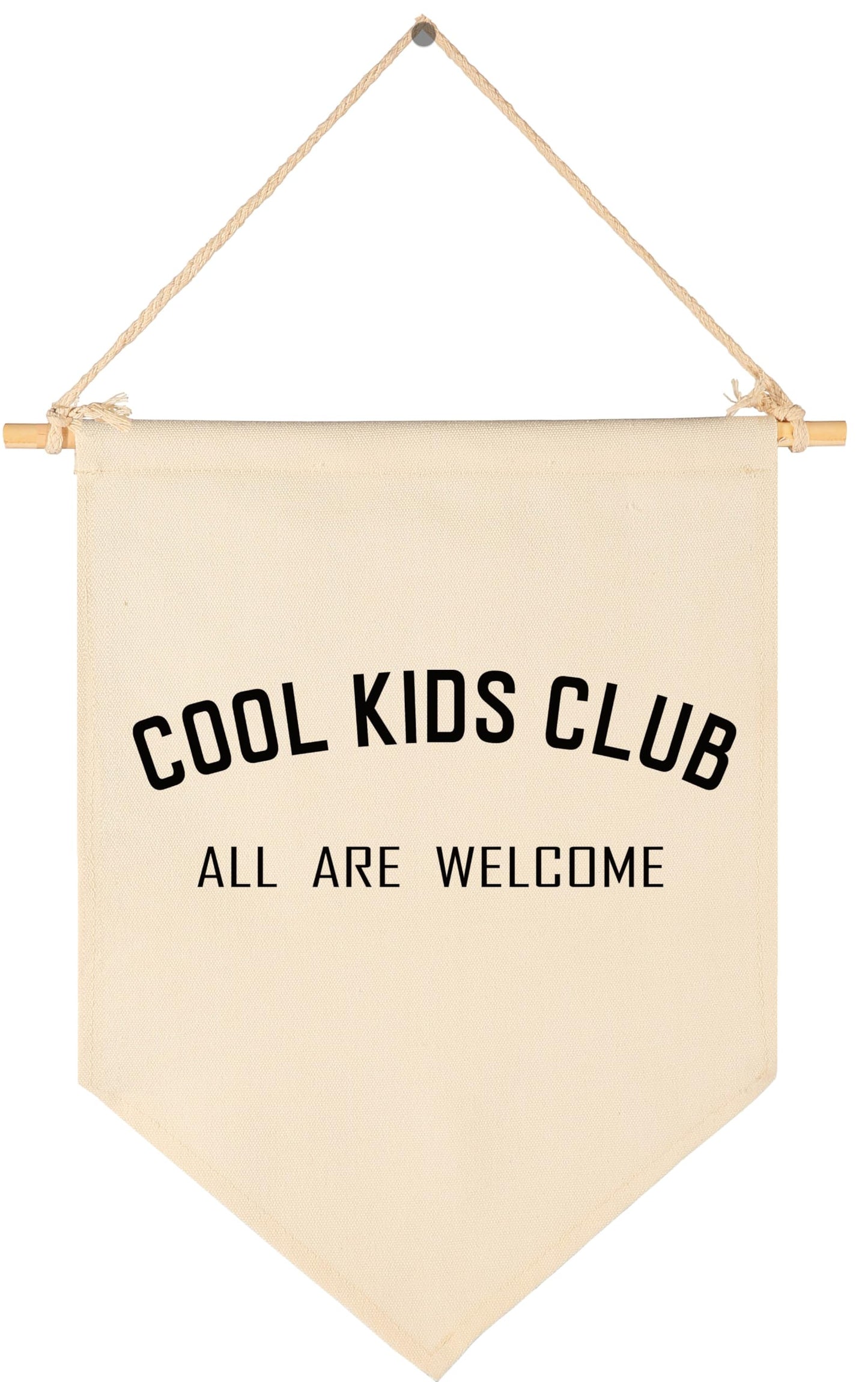 Cool Kids Club All Are Welcome-Canvas Banner Flag Sign Pennant Poster Wall Decor Gift for Kids Baby Boy Girl,Nursery Baby Room Playroom Bedroom Reading Room Door-Birthday Christmas Gift