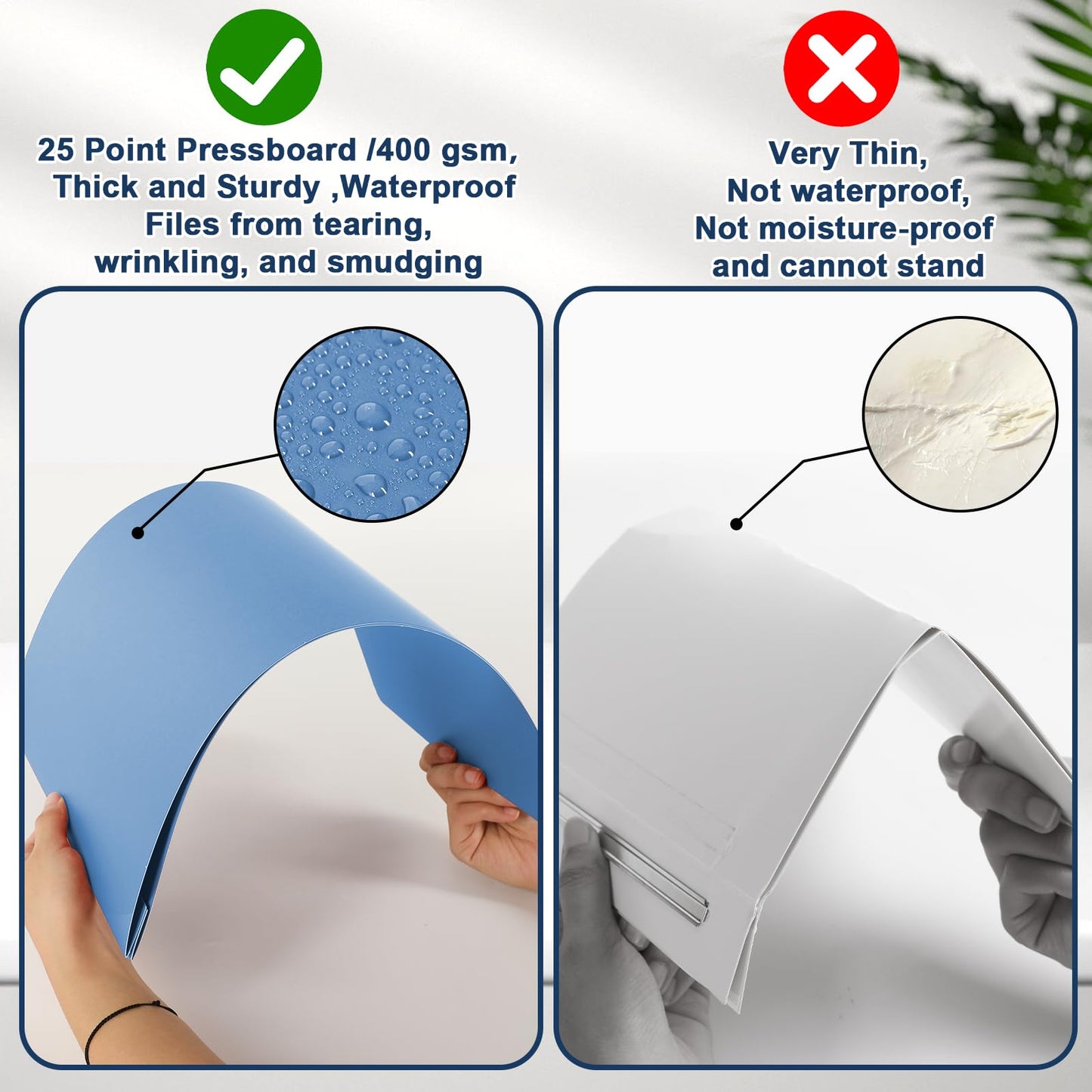 gisgfim 12 Pcs 11'' x 17'' Pressboard Report Cover 3" Capacity Metal Prong Paper Fastener with Compressor Presentation Binder Folder to Neatly Bind Reports Proposals Transcripts Document (Light Blue)