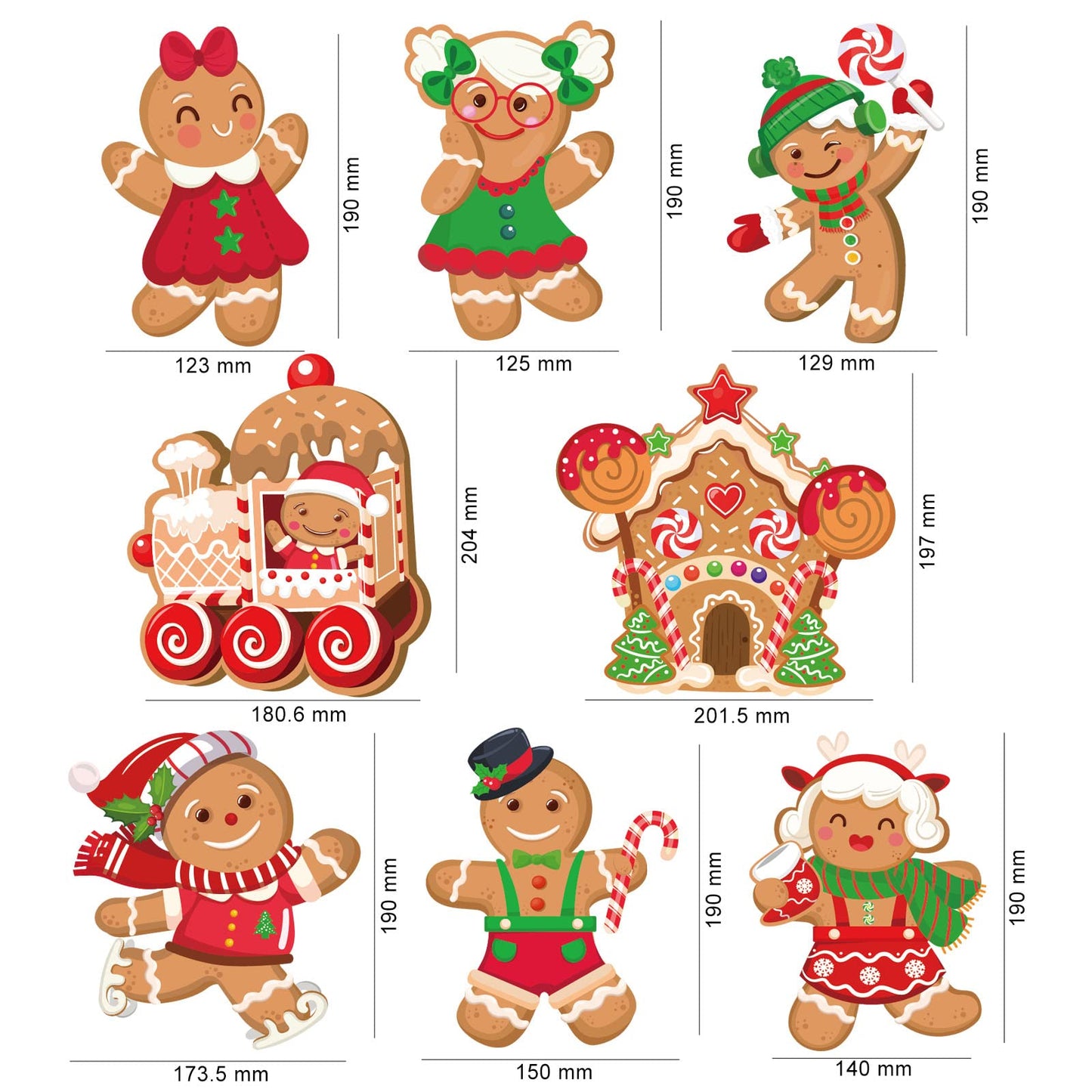 HOWAF Christmas Gingerbread Man Hanging Banner, Merry Christmas Backdrop banner-Snowflake, Christmas Tree, Candy Canes, Christmas Stockings Design Christmas Party Decorations Winter Home Ornament
