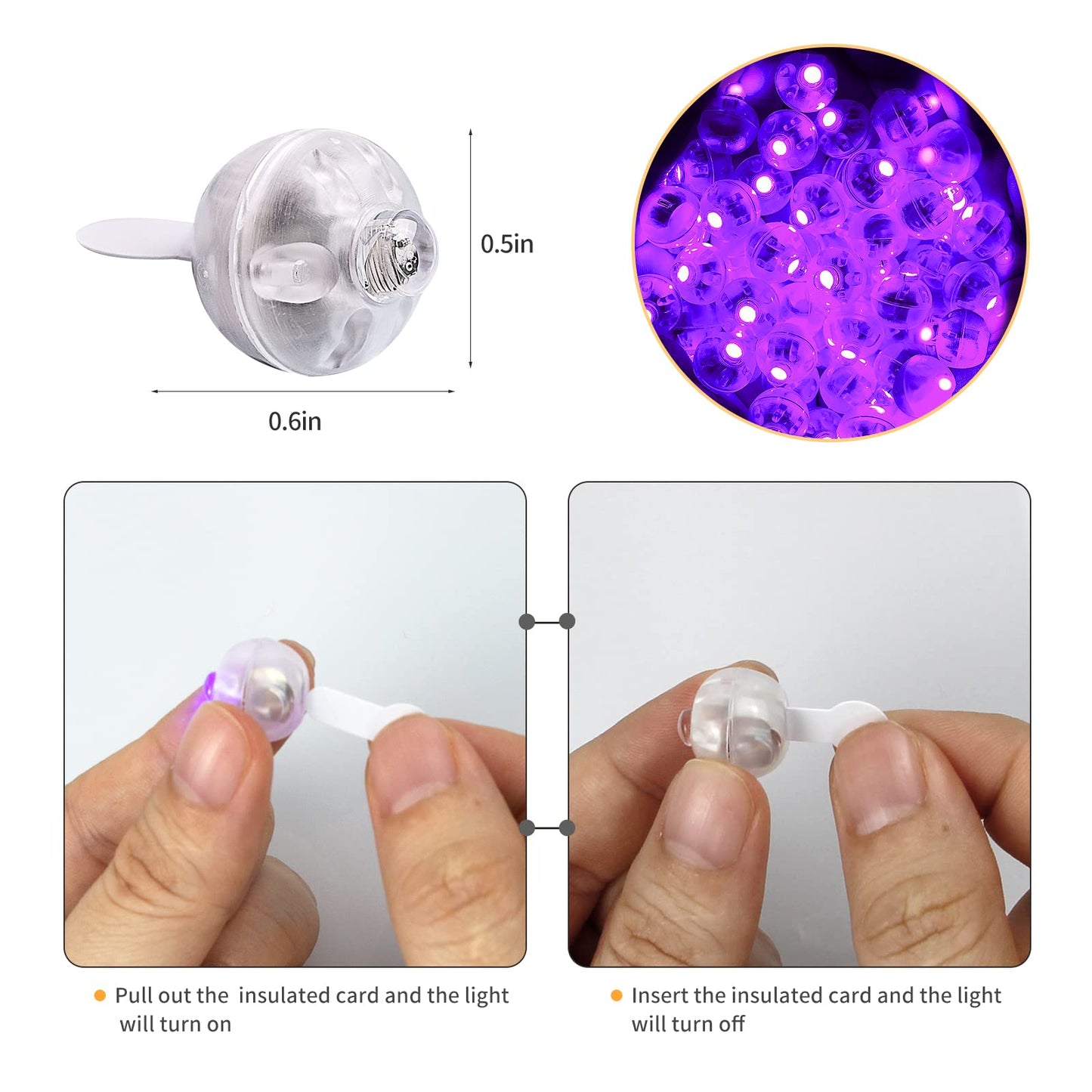 200pcs LED Purple Balloon Light, Round Led Mini LED Lights for Paper Lantern Balloon Indoor Outdoor Party Event Fun, Birthday Party Wedding Decoration Supplies
