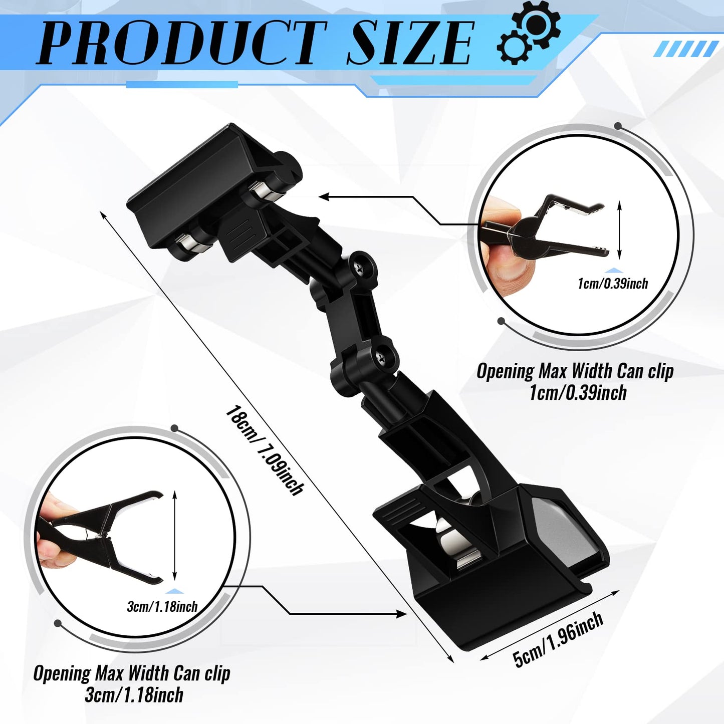 Pack of 4 Flexible Documents Holder Foldable Adjustable Copy Paper Holder Clip for Computer Monitor Handy Artist Supplies Rack Canvas Clamp Double Head Typing Painting Easel Accessory(Black)