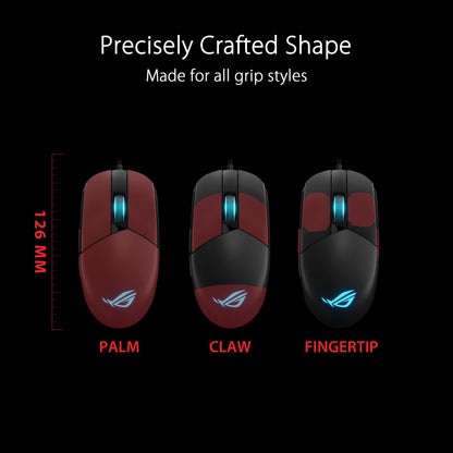 ASUS ROG Strix Impact III Wireless Gaming Mouse, 57 G Lightweight, 36K DPI Sensor, Bluetooth & 2,4GHz RF, ROG SpeedNova, Up to 618hrs Battery Life, Replaceable Switches, ROG Omni Receiver, Black
