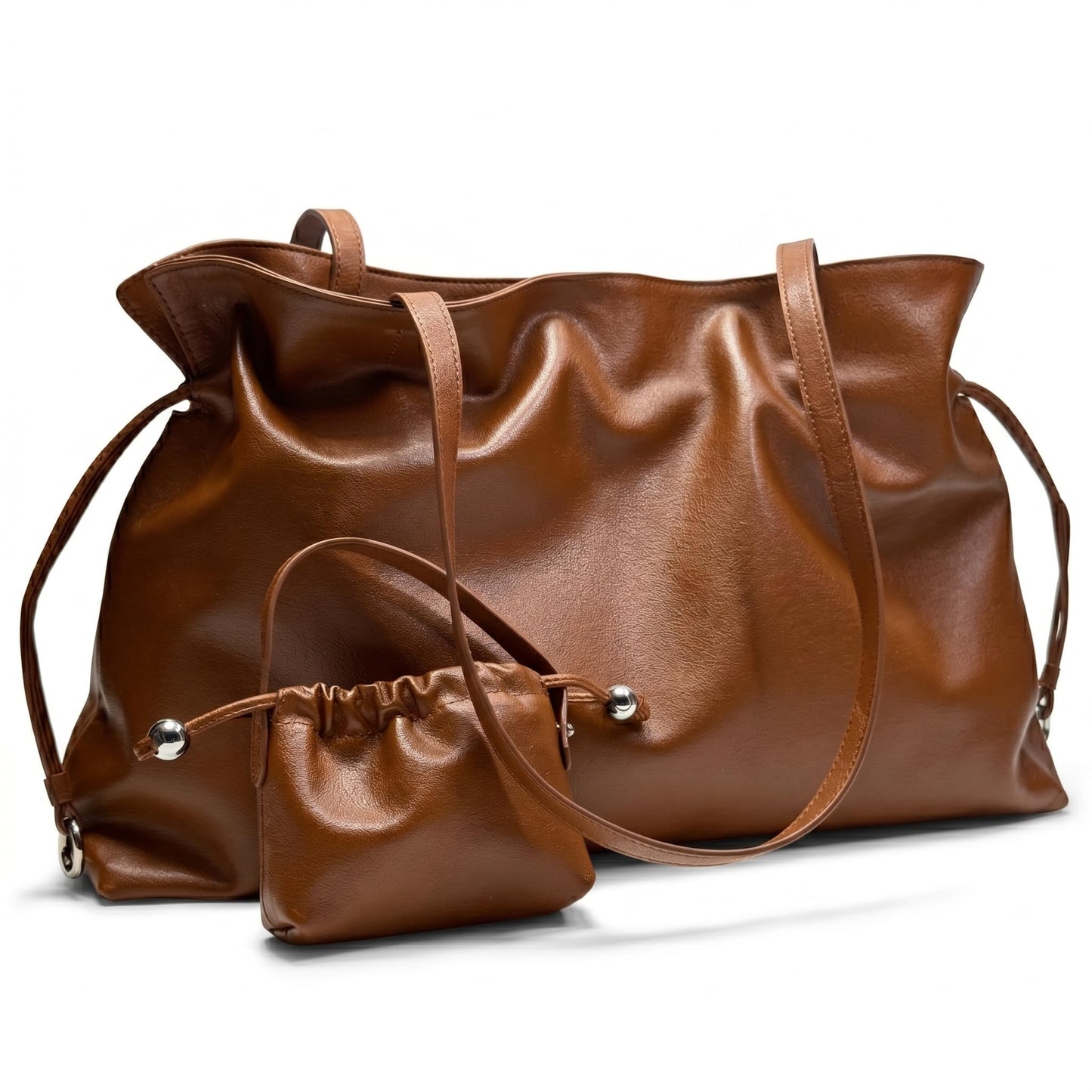 Women's Top Grain Leather Tote Bag Slouchy Hobo Work Purse Large Commuter Shoulder Bag Fits 14 Inch Laptop