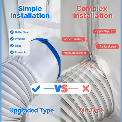 Portable Air Conditioner Door Kit,Door Vent Seal Kit for Mobile Air Conditioning & Dryer，Full Sealing Waterproof Easy to Install，Fit Both 5" and 6" Exhaust Hose，Length Adjustable 10x75~91 inches