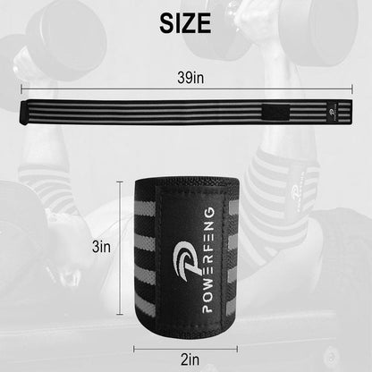 Elbow Wraps for Weightlifting - Supportive Elbow Sleeves for Bench Press, Cross Training & Powerlifting | Unisex Gym Gear
