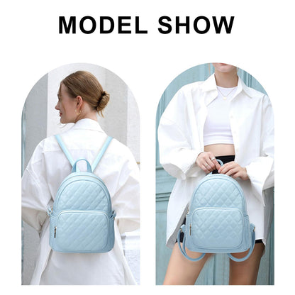 KL928 Quilted Mini Backpack for Women, PU Leather Backpack Purse Designer Satchel Bag, Small Casual Daypack for Ladies