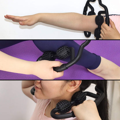 Muscle Roller, Trigger Point Muscle Roller for Calves, Leg, Arms, Tennis Elbow and Golfer Elbow, Foam Roller Deep Massage Tool for Relieve Muscle Soreness, Stiffness and Tight Muscles (Black)