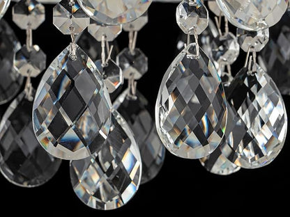 3-Lights Drum Capiz Shell Crystal Chandeliers, Coastal Style Pendant Light Fixture for Dining Room, Living Room, D12 x H19~49"(Adjustable), Shell Lampshade & Chrome Finish