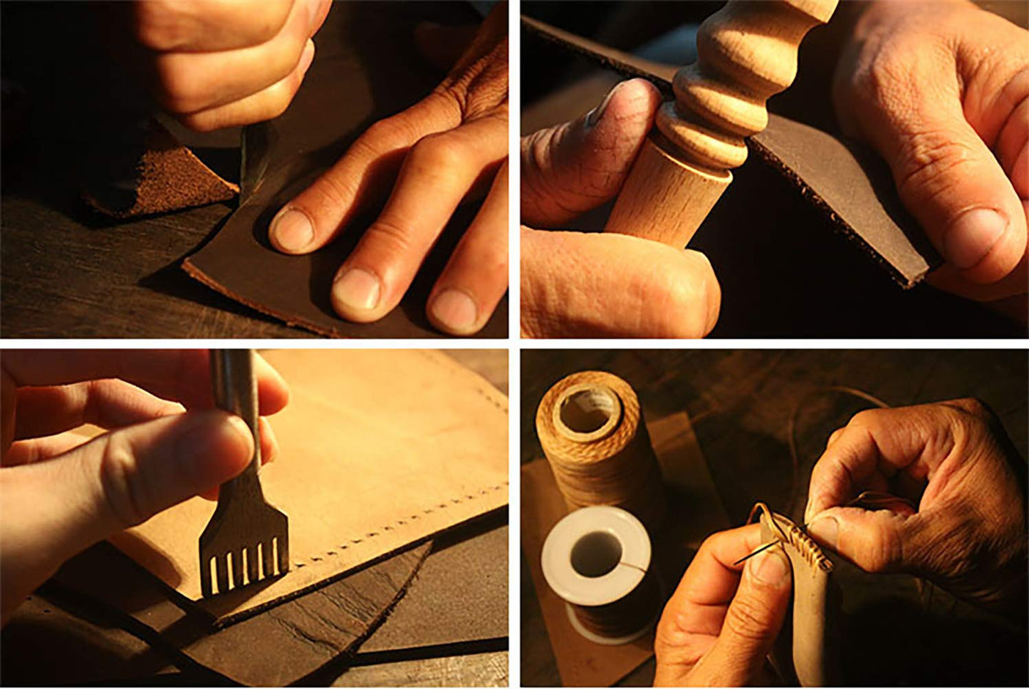 aolaso Handmade Leather Double Pen Case Crazy Horse Leather Fountain Pen Pouch Protective Sleeve Cover- Gift for Christmas
