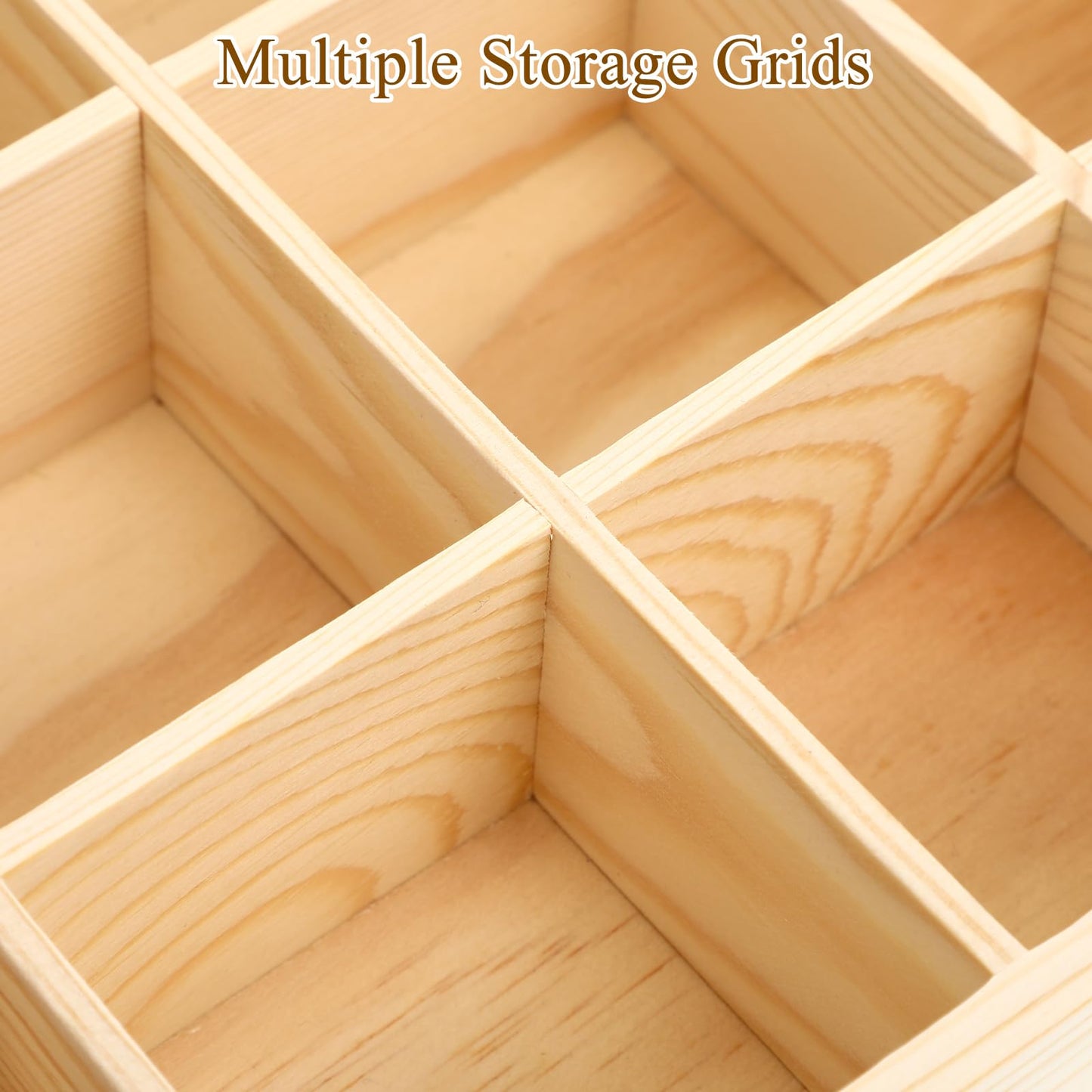 Ciieeo Wooden Drawer Organizer Box 13.38X10.62X1.96In Multi-Compartment Storage Divider for Socks Underwear Keys Home Closet Organization