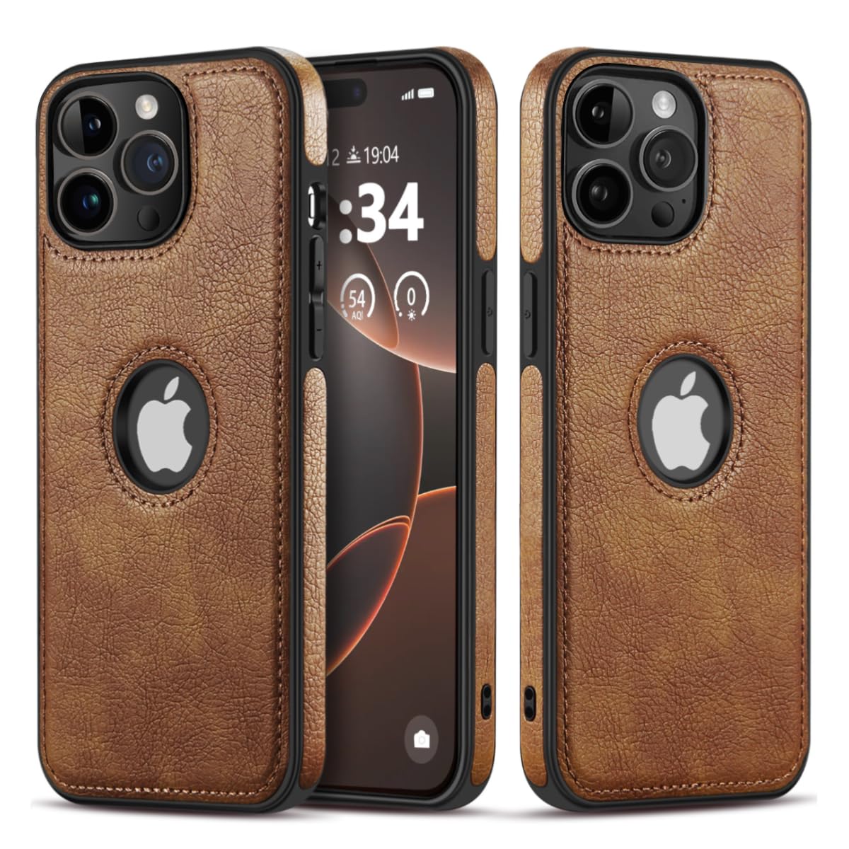 DOGODON Design Compatible with iPhone 12 & iPhone 12 Pro Case Luxury Leather Business Vintage Slim Non-Slip Soft Grip Shockproof Protective Cover (2020) 6.1 Inch (Brown)