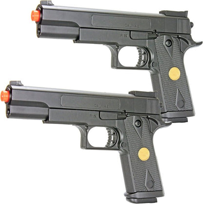 BBTac 1911 Dual Spring Airsoft Pistols - 2-Pack High Performance 260 FPS Handguns | Spring Powered for Target Shooting & Tactical Play