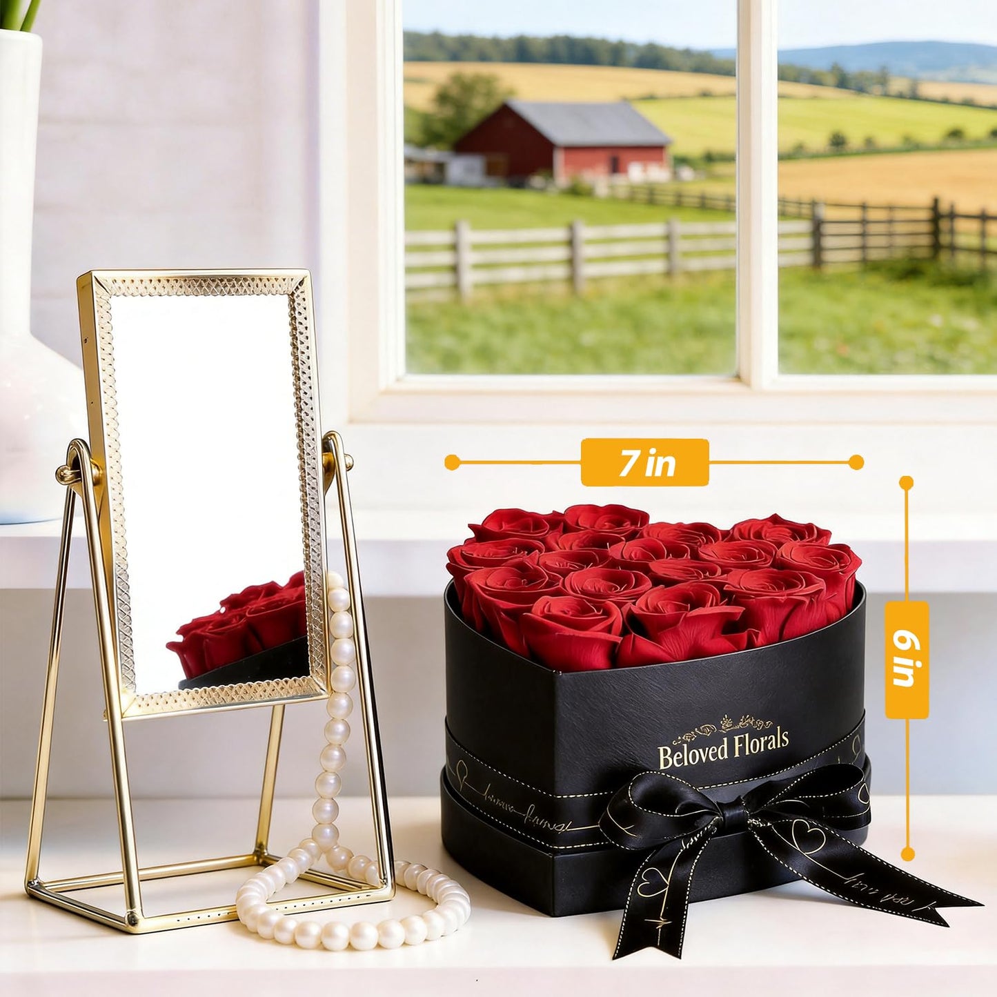 Auoasl 16 Preserved Flowers Rose in a Box, Gifts for Women Mom Her Wife on Mothers Day Valentines Birthday Christmas Anniversary Romantic(Red)