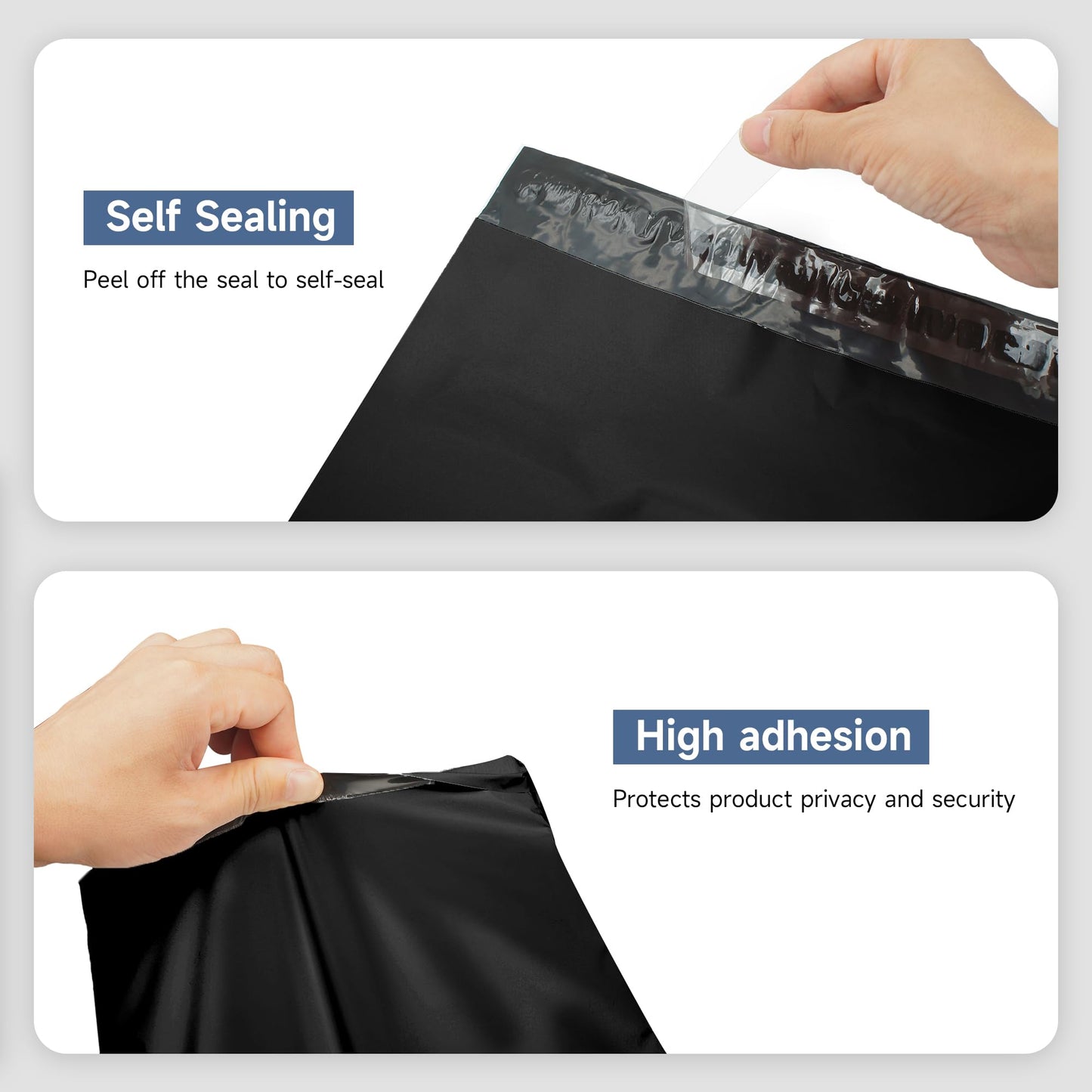 KKBESTPACK 100 Pcs 12x15.5 Poly Mailer Envelopes Shipping Bags Self Adhesive Waterproof Bags (Black), 12 x 15.5