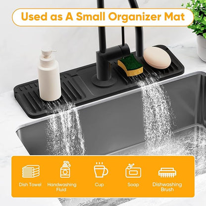17.7'' Folding Faucet Mat for Kitchen Sink Splash Guard Kitchen Sink Faucet Mat