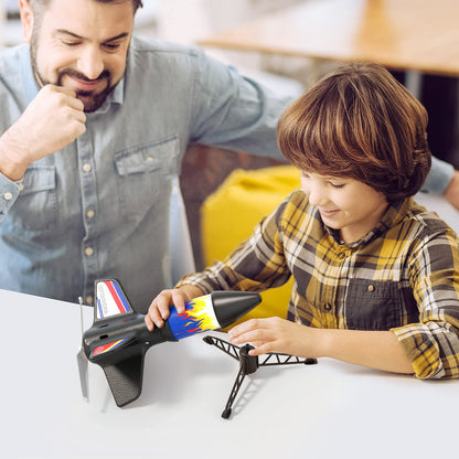 lakebyin Rocket Launcher for Kids, Electric Flying Model Rocket Toy Kit