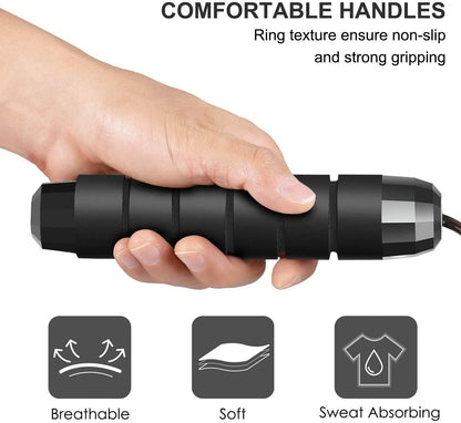 UJEFF Jump Rope, Tangle-Free Rapid Speed Jumping Rope Cable with Ball Bearings for Women, Men, and Kids, Adjustable Steel Jump Rope Workout with Foam Handles for Fitness, Home Exercise & Slim Body