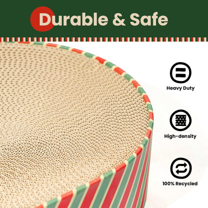 Conlun Cat Scratcher Bed,2 in 1 Oval Cat Scratching Board for Indoor,Scratch Pad Corrugated Cardboard Lounge Bowl Nest Couch Sofas for Kitty Playing&Resting,Ideal forChristmas-Gifts Holiday