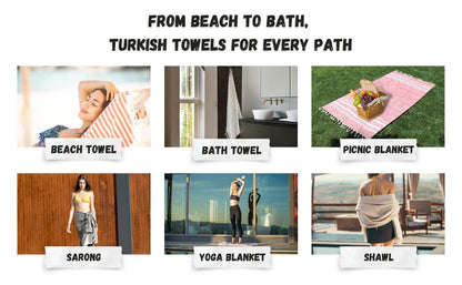 Bazaar Anatolia Turkish Beach Towel 100% Cotton Bath Towels Oversized Quick Dry Boho Farmhouse Decor Sheets Bathroom Sand Free Camping Blanket 71x39 inches - Ethnic Black