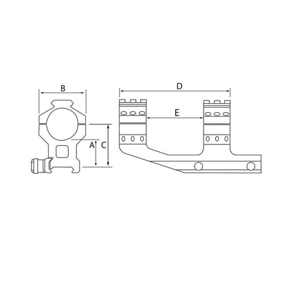 Burris Optics P.E.P.R. Scope Mount, Includes Both Smooth and Picatinny Ring Tops, 30mm, Standard Attach, BLACK (410341)