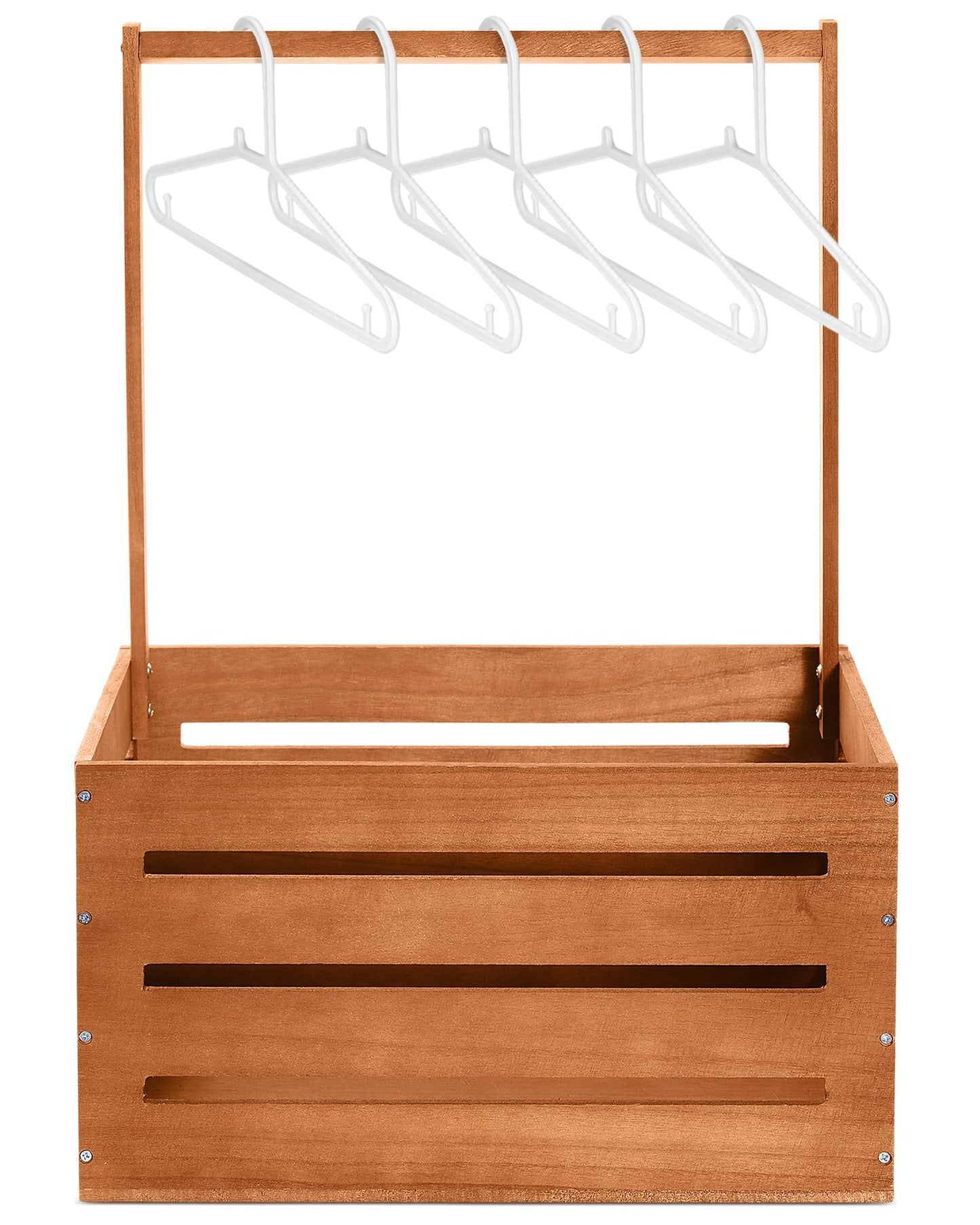 Suzile Wooden Baby Shower Crate Closet Wood Basket for Gifts with Handle Boy Girl Clothes Gender Reveal Storage Box for Newborn New Parent(Claybank)