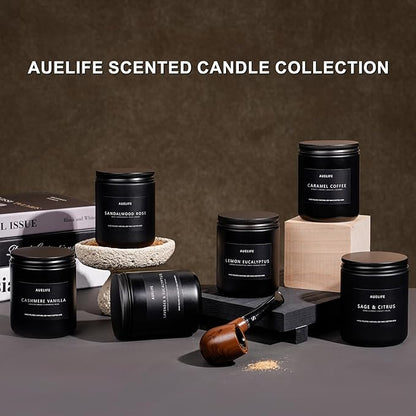 Winter Candle Gift Set for Men – 4 Pack Soy Candles with Balsam Cedar, Teak & Mahogany, Whiskey Tobacco, Rum & Oak – Masculine Scented Candles for Home, Christmas Gift Set for Dad Fathers Day