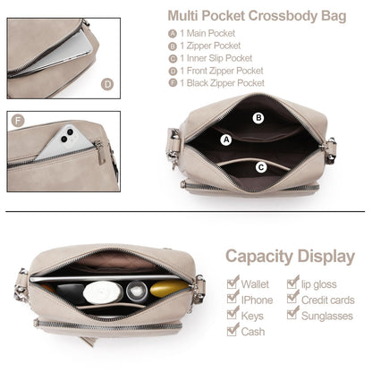 CLUCI Crossbody Bags for Women Trendy, Vegan Leather Shoulder Handbags，Purses for Women with Adjustable Wide Strap
