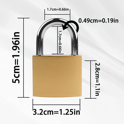 XFJSAK 2 Pcs Small Keyed Padlocks, Locker Lock, Locks with Keys 32mm, Gold, Compact, Hardened Alloy, Securing Luggage, Gym Lockers