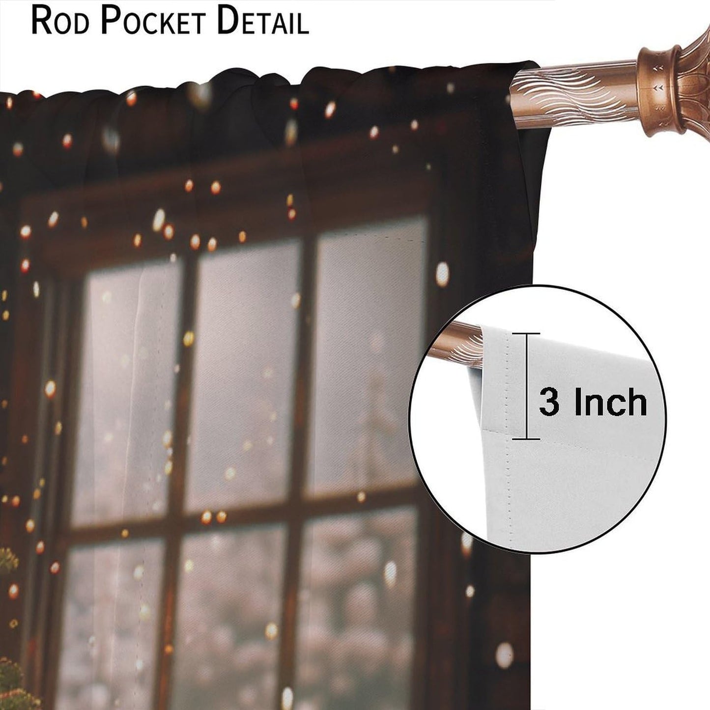 Christmas Tree Curtains Winter Holiday Christmas Merry Xmas Window Treatment for Living Room Bedroom Decor Window Drapes 42" W X 45" L