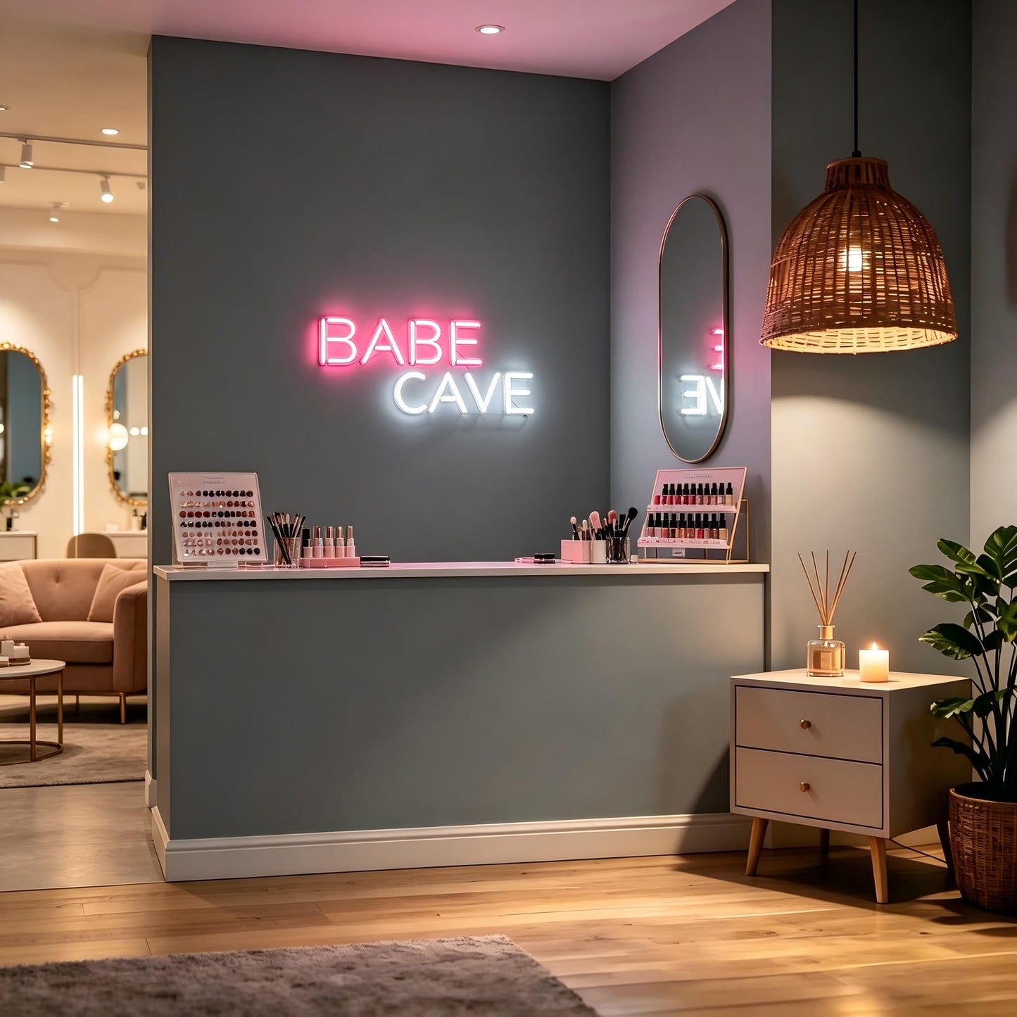 Neonawall Babe Cave Neon Sign for Wall Decor Pink Light Up Letters Led Sign Birthday Party Gifts Led Decorative Night Signs Girl’s Room Decorations Christmas Gift for Friend Family Home Bedroom