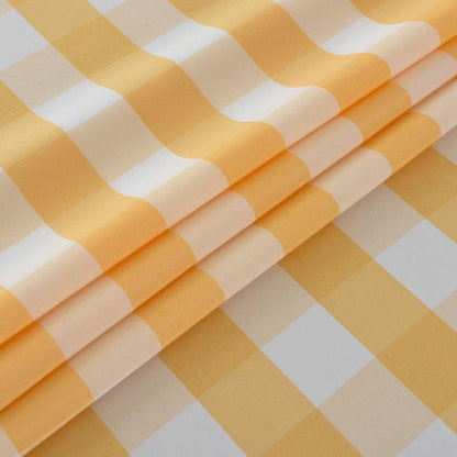maxmill Checkered Rectangle Tablecloth Water Resistance Wrinkle Free Spillproof Heavy Weight Gingham Plaid Table Cloth for Buffet Banquet Parties Holiday Dinner, 60 x 84 Inch Yellow and White