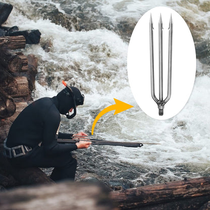 FREGITO Fishing Harpoon Stainless Steel Fishing Barbed Spear Gig Gaff with 8mm Screw for Outdoor Fishing Landing Large Fish Frog