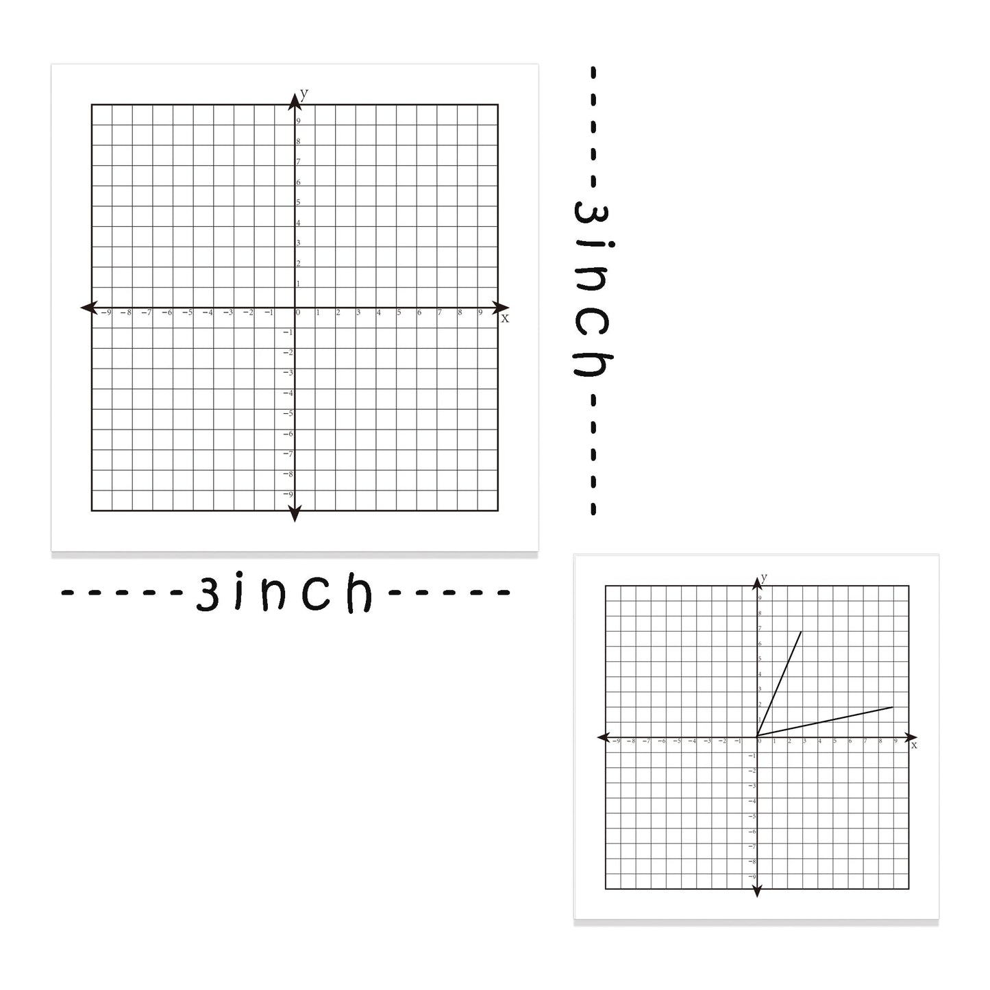 Graph Sticky Notes 3x3 Inch Grid Sticky Notes Math Supply Coordinate Plane Sticky Notes for Math Class Office School Supplies,8 Pads