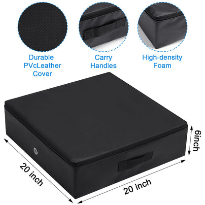Foilswirl 2 Pack Weightlifting Crash Pad Black Silencer Weightlifting Drop Pads with PVC Leather Cover Barbell Deadlift Mat 20 x 20 x 6 Inches for Climbing Sport Supplies
