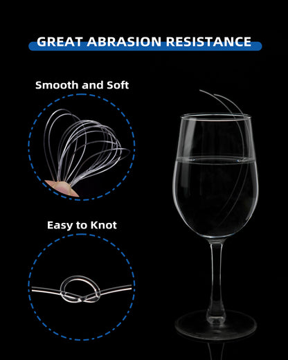 BLUEWING Monofilament Fishing Line Dia. 0.9mm 100 lbs 500 Yards Invisible Thin Diameter Mono Fish Wire String, Clear
