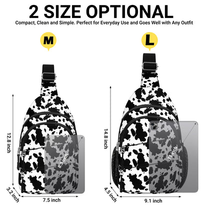Tuwubi Crossbody Bags for Women, Sling Bag for Men, Small Hiking Backpack Anti Theft Lightweight for Outdoors Travel （M, Cow Print）