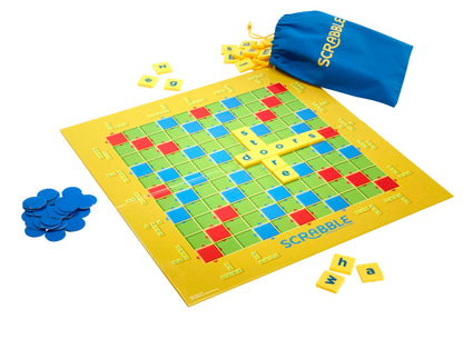 Mattel Games Scrabble Junior Kids Crossword Game with 2-Games-in-1, 2-Sided Game Board for 2 to 4 Players Ages 6 to 10 Years Old