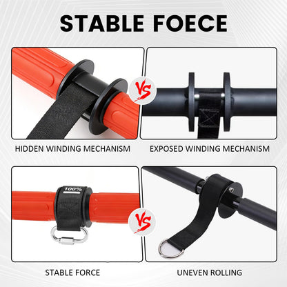 LIZAAL Forearm Strengthener & Wrist Roller，Forearm Exerciser with Thicker Silicone Handle, Forearm Trainer with Heavy-Duty Nylon Strap, Ideal for Muscle building,Grip Strength and Recovery Training - Red
