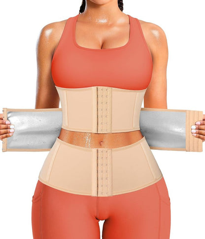 Waist Trainer for Women - Segmented Corset Shapewear & Sweat Trimmer | Adjustable Workout Belt